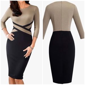 NWT - 3/4 sleeve color block dress